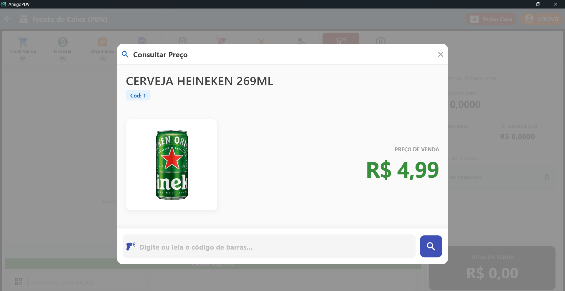 Consulta de Preço no PDV
